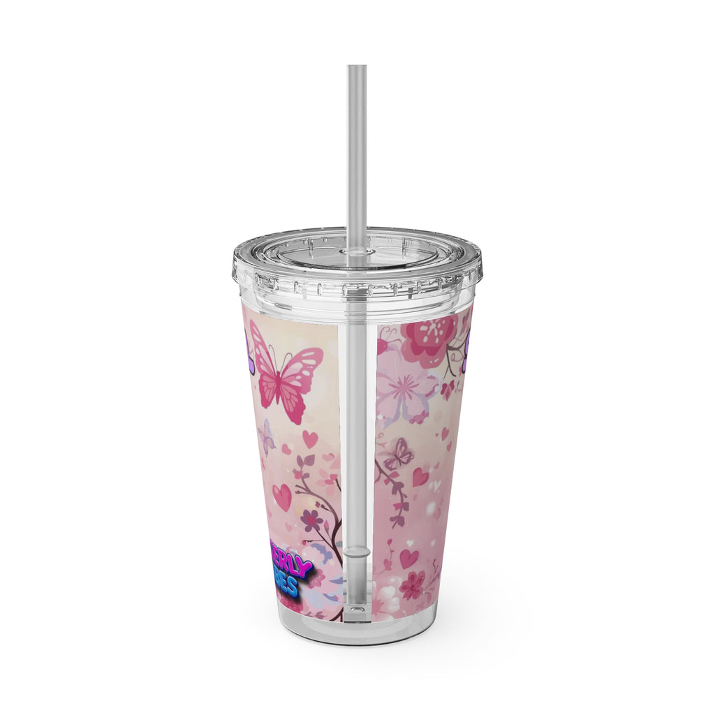 Sisterly Vibes Kids Tumbler with Straw – 16oz